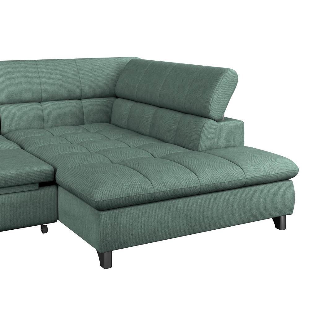 Thumbnail - Livetastic Ecksofa, Dunkelgrün, Textil, 4-Sitzer, Ottomane rechts, L-Form, 312x234 cm, Typenauswahl, Stoffauswahl, seite...