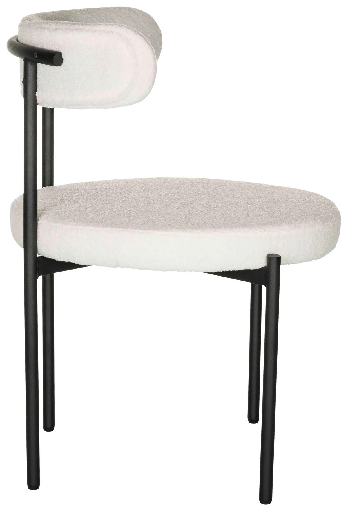 STOL bouclé  - vit/svart, Basics, metall/textil (55/78/56cm) - MID.YOU