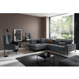 ECKSOFA in Feincord Anthrazit 219/311 cm - Anthrazit/Schwarz, KONVENTIONELL, Textil/Metall (219/311cm) - Hom`in
