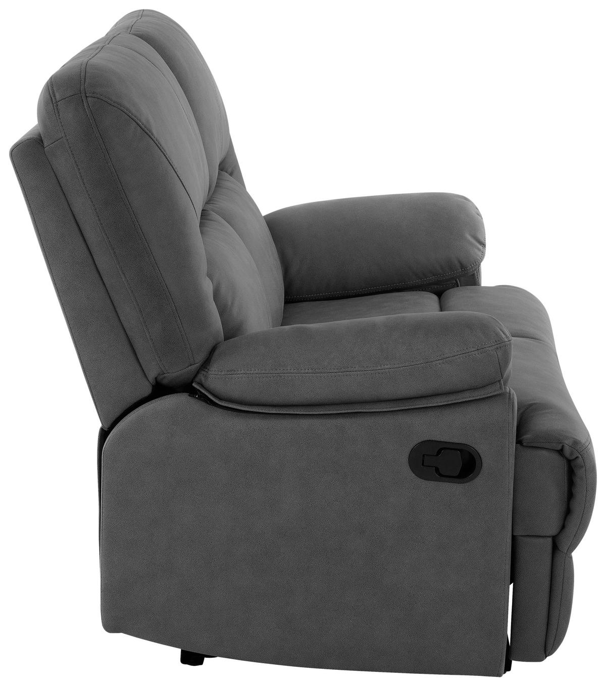 SITZGARNITUR Mikrofaser Grau  - Schwarz/Grau, KONVENTIONELL, Textil/Metall - Livetastic