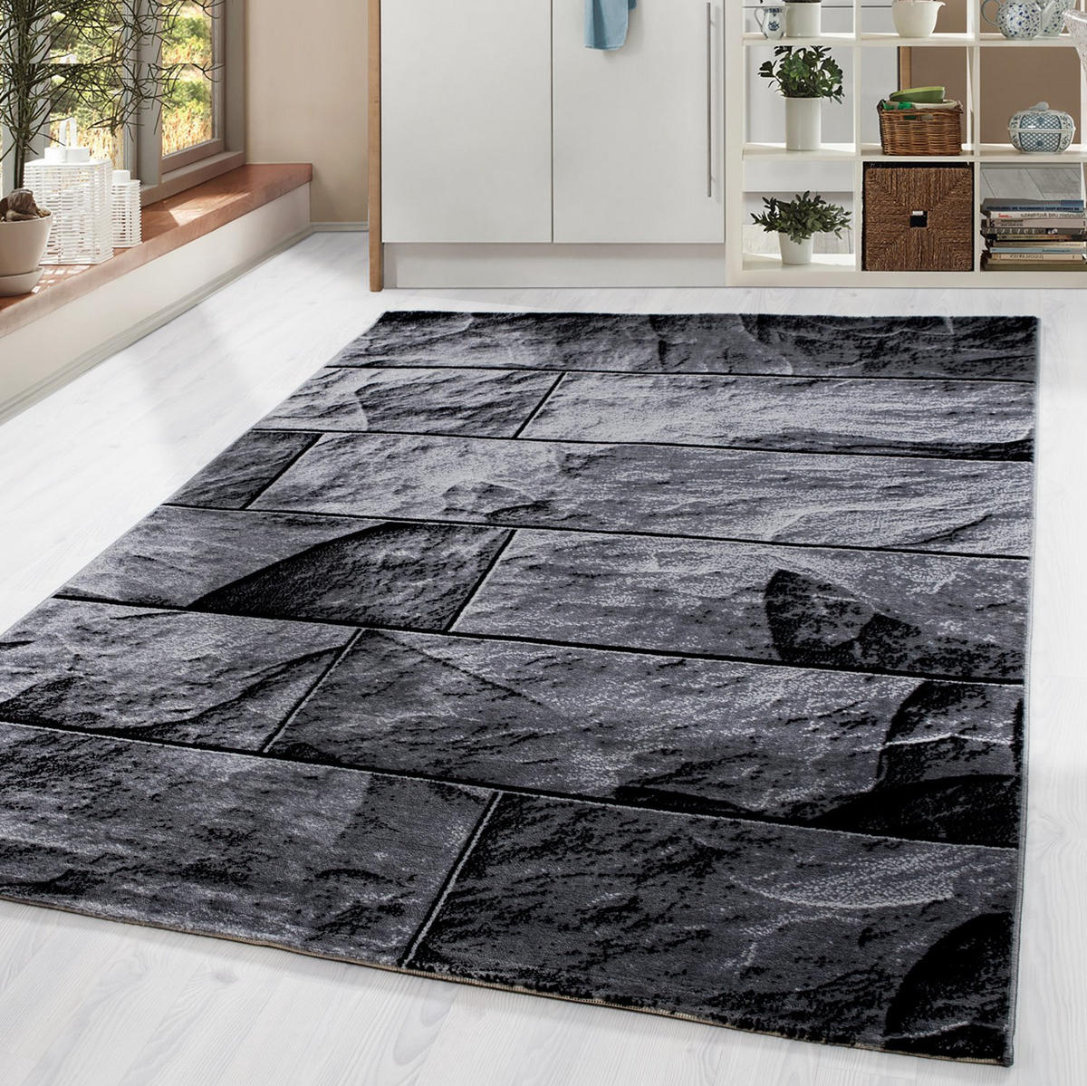 WEBTEPPICH 80/300 cm Parma Schwarz  - Schwarz, KONVENTIONELL, Textil (80/300cm) - Novel