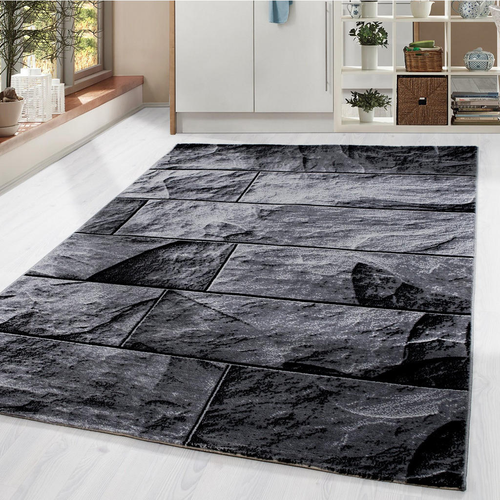 Thumbnail - Novel Webteppich Parma, Schwarz, Textil, Mauer, rechteckig, 160x230 cm, Oeko-Tex® Standard 100, für Fußbodenheizung geei...