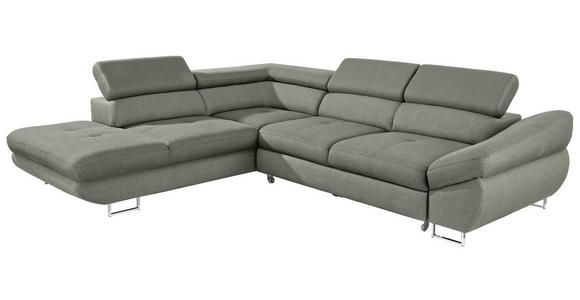 ECKSOFA Grau Webstoff  - Grau, Design, Textil/Metall (235/280cm) - Hom`in