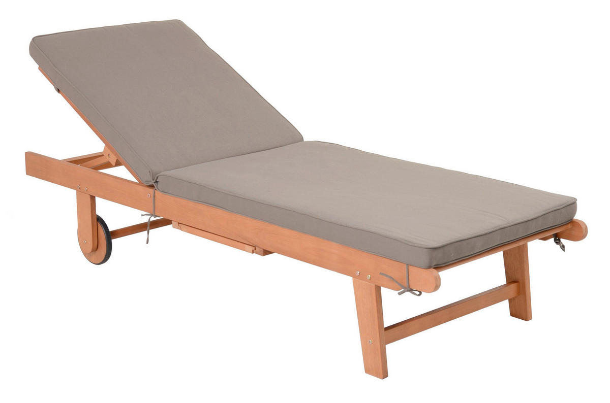 SONNENLIEGE 64/89/183 cm  - Eukalyptusholzfarben/Braun, Basics, Holz/Kunststoff (64/89/183cm) - Gardenson