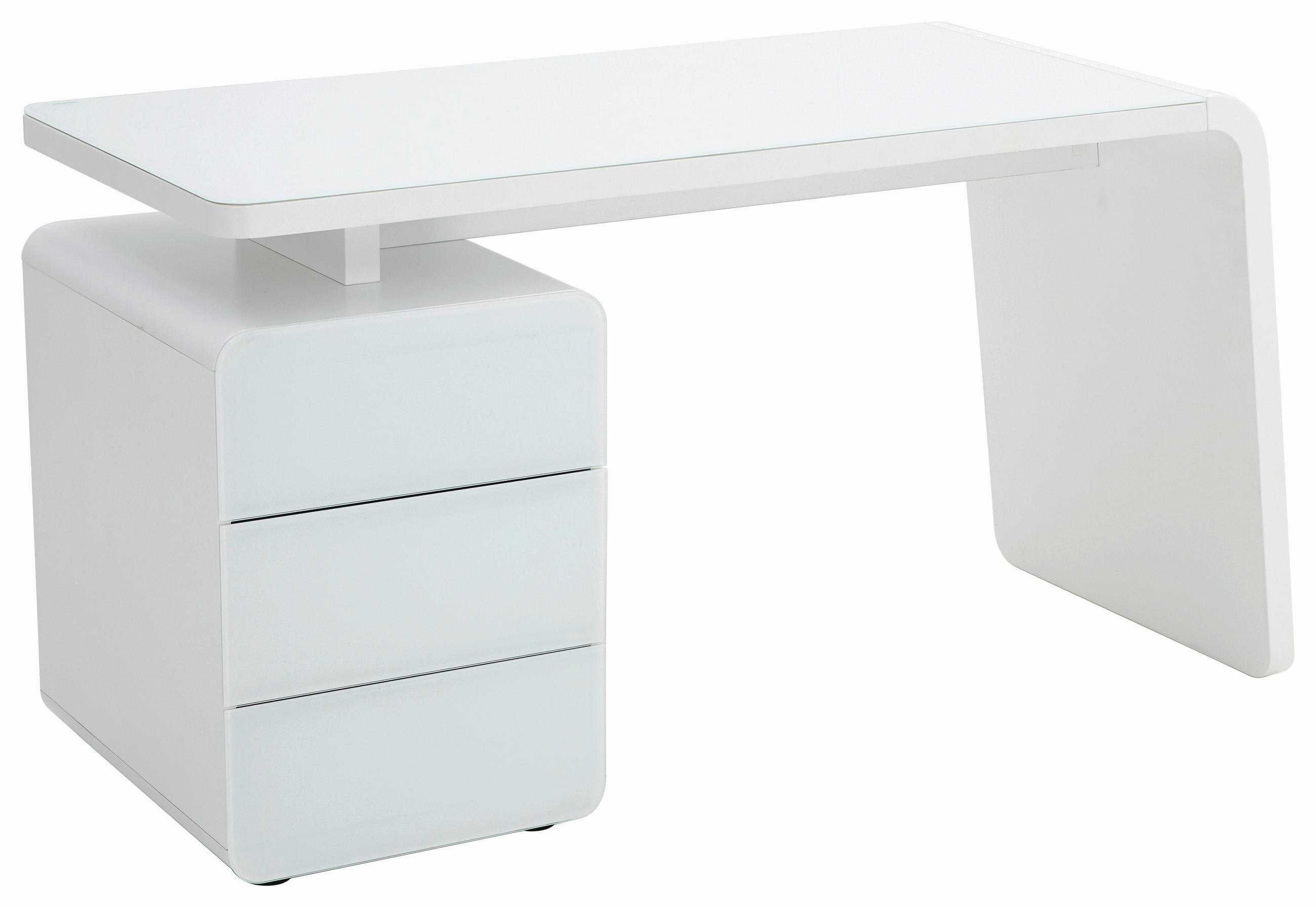 SCHREIBTISCH 132/60/75 cm  in Weiß  - Weiß, Design, Glas/Holzwerkstoff (132/60/75cm)