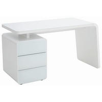 SCHREIBTISCH 132/60/75 cm Weiss  - Weiss, Design, Glas/Holzwerkstoff (132/60/75cm) - Venda