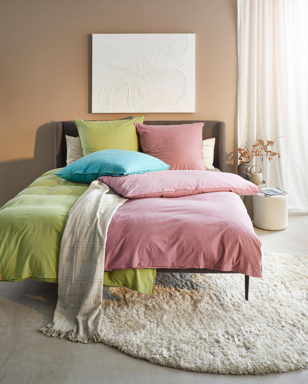 BETTWÄSCHE Stowa Renforcé 155/220 cm  - Grün, KONVENTIONELL, Textil (155/220cm) - Novel