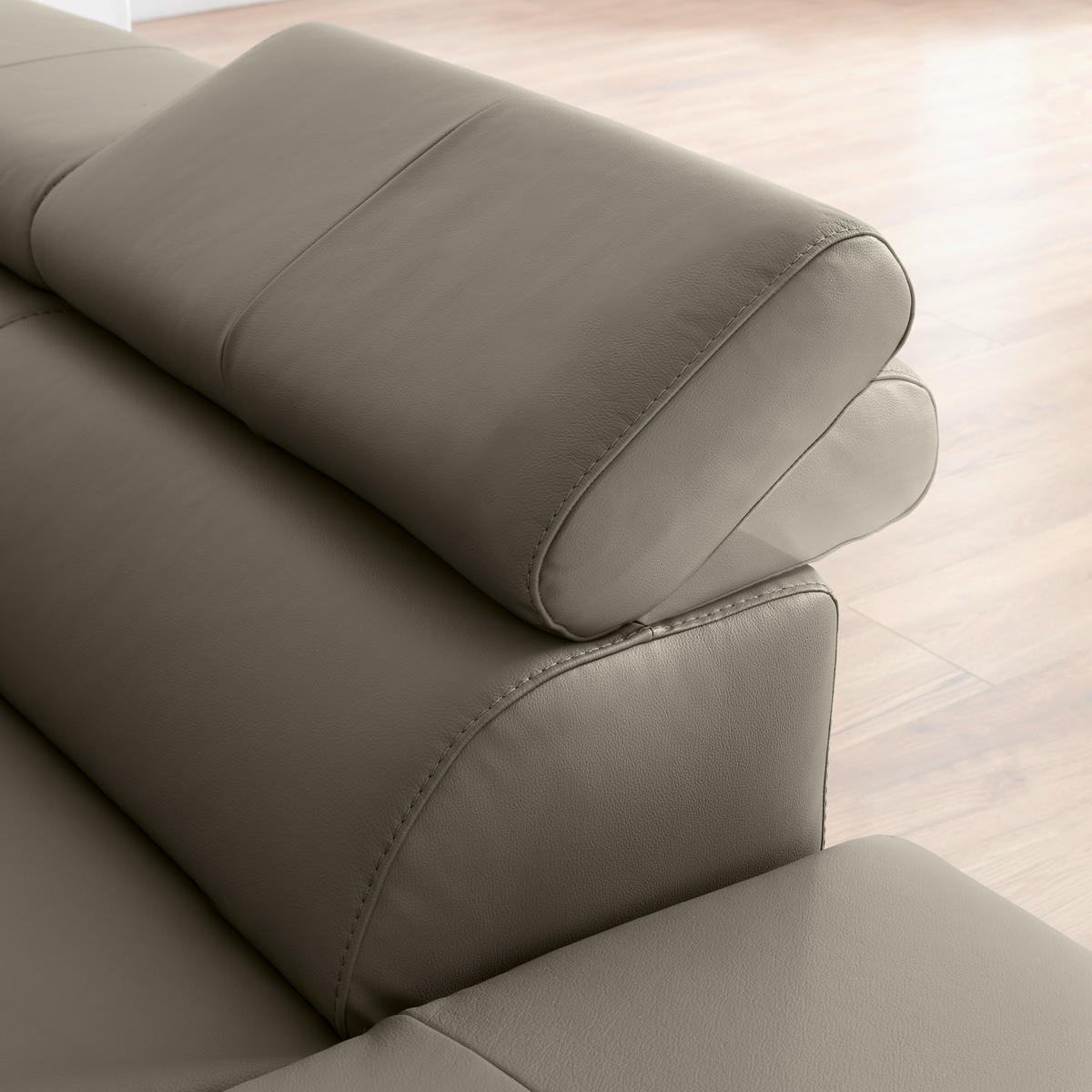 ECKSOFA in Lederlook Kombination Echtleder/Lederlook Schlammfarben  - Schlammfarben/Schwarz, Design, Leder/Textil (256/220cm) - Celina Home