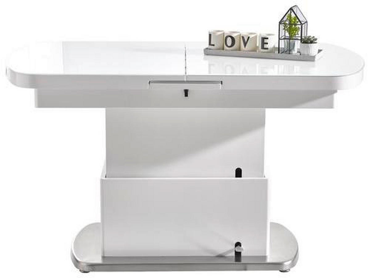 SOFFBORD i metall, glas, trämaterial 135/75/50 cm  - stålfärgad/vit, Design, metall/trämaterial (135/75/50cm) - Livetastic
