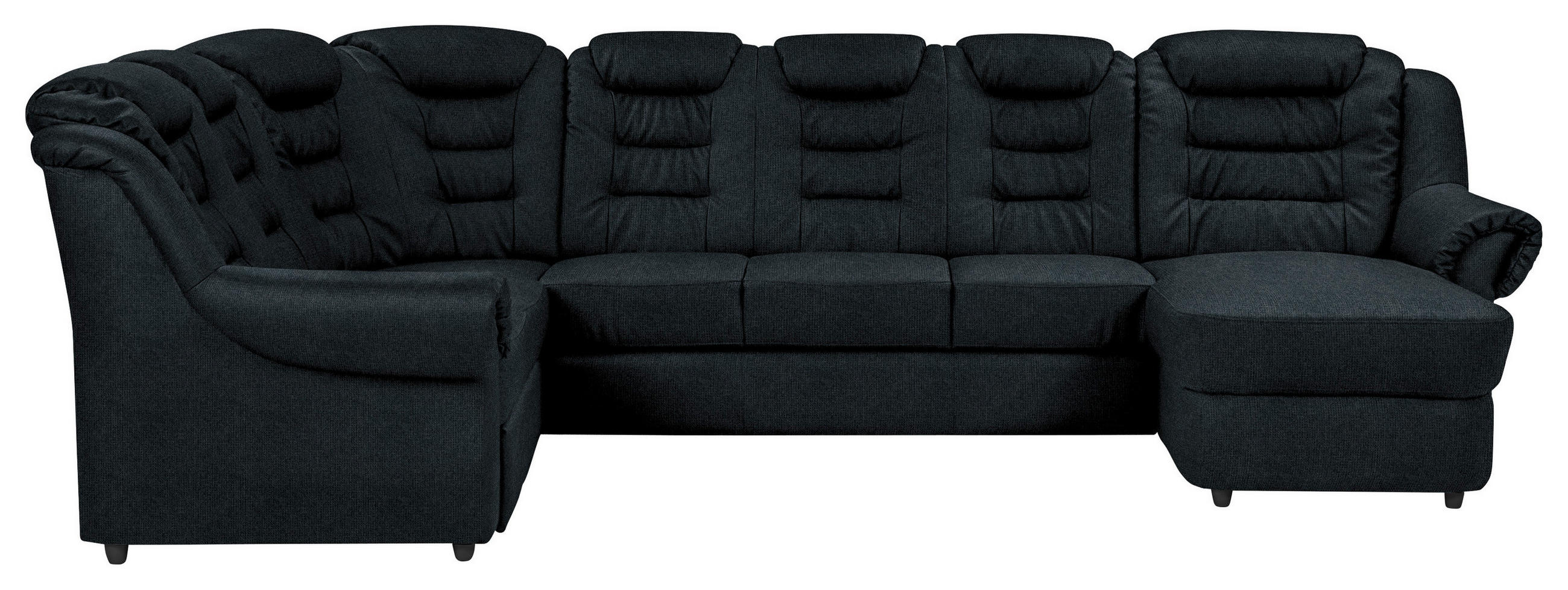 WOHNLANDSCHAFT in Chenille Schwarz - Schwarz, Konventionell, Kunststoff/Textil (216/333/165cm) - Livetastic