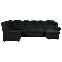 WOHNLANDSCHAFT Schwarz Chenille  - Schwarz, KONVENTIONELL, Kunststoff/Textil (216/333/165cm) - Livetastic