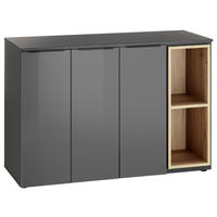 MOSDÓ ALATTI SZEKRÉNY 120/81,5/47 cm  - tölgyfa színű/fekete, Design, műanyag/faalapú anyag (120/81,5/47cm) - home24