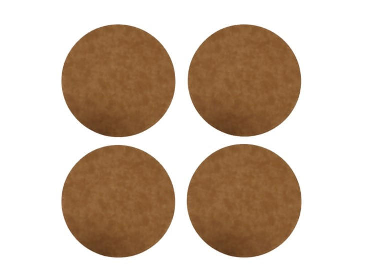 GLASUNDERLÄGG SET 4 delar 10 cm - cognacfärgad, Basics, textil (10cm)