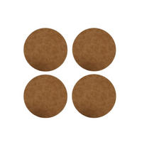 GLASUNDERLÄGG SET 4 delar 10 cm - cognacfärgad, Basics, textil (10cm)