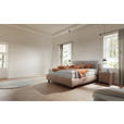 BOXSPRINGBETT 180/200 cm  in Hellbraun, Greige  - Hellbraun/Greige, Design, Textil/Metall (180/200cm) - Johann Jakob
