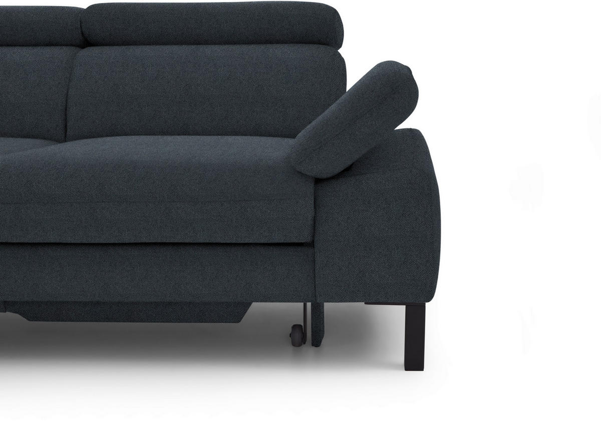 ECKSOFA in Flachgewebe Anthrazit  - Anthrazit/Schwarz, Design, Holzwerkstoff/Textil (217/272cm) - Pure Home Comfort