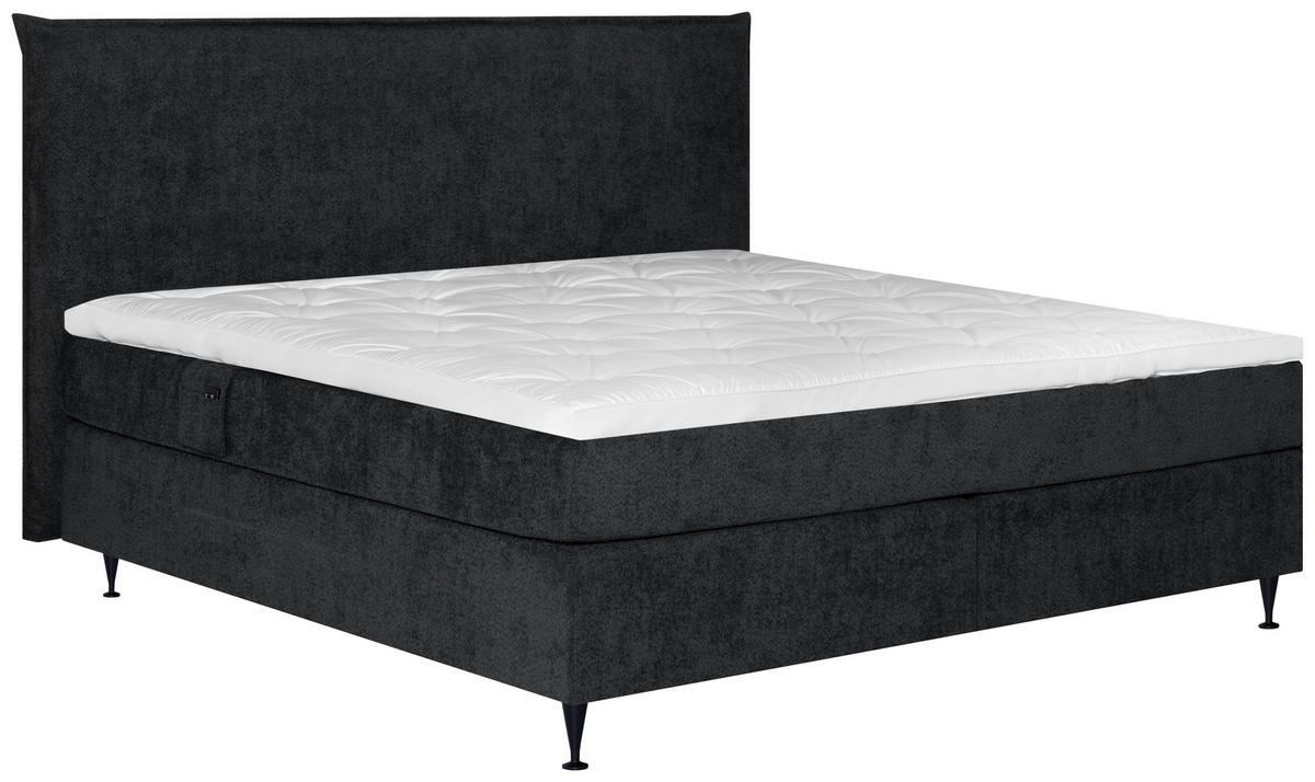 KONTINENTALSÄNG 210/210 cm  i mörkgrå  - mörkgrå/svart, Klassisk, metall/trä (210/210cm) - Ambiente