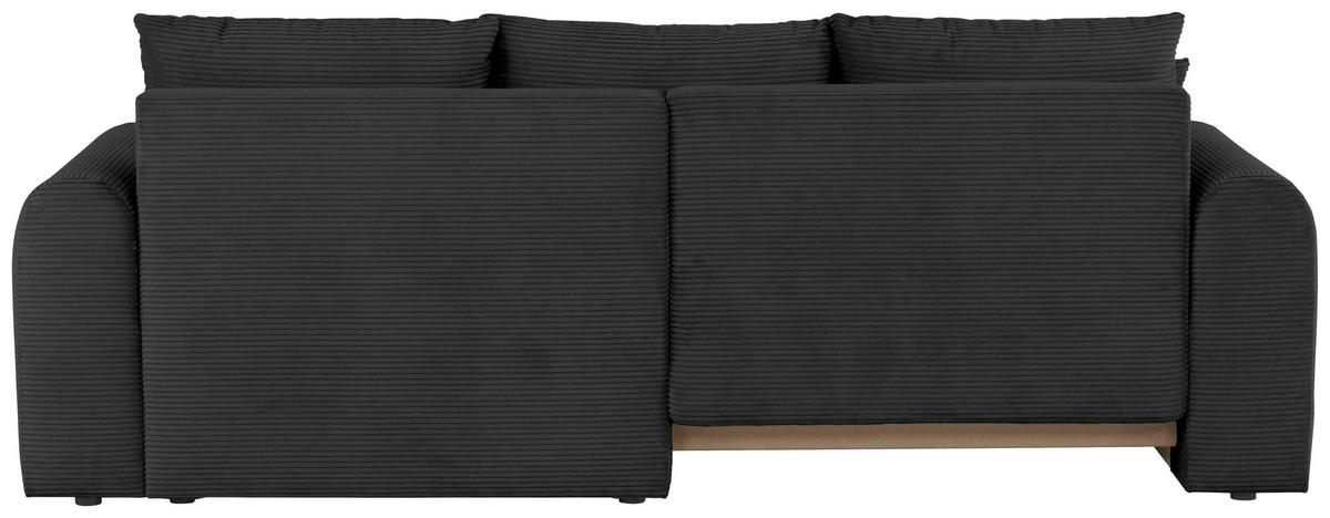ECKSOFA in Cord Schwarz  - noir, Design, textile (250/151cm) - MID.YOU