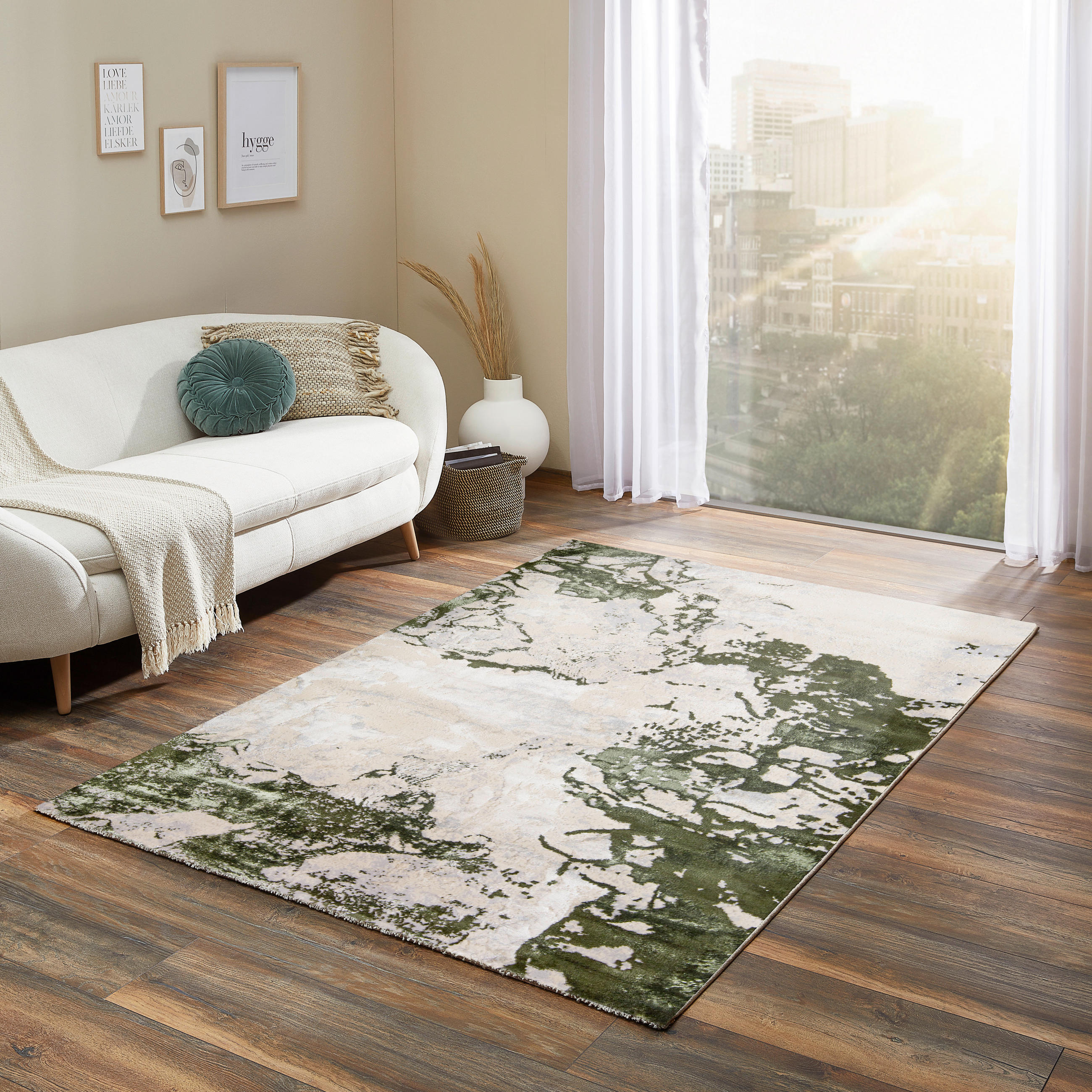 TKANA PREPROGA      160/230 cm    tkano  žajbljevo zelena  - žajbljevo zelena, Design, tekstil (160/230cm) - Novel