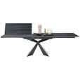 ESSTISCH in Metall, Keramik 160/90/75 cm  - Schwarz, Design, Keramik/Metall (160/90/75cm) - Dieter Knoll