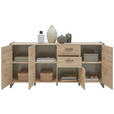 SIDEBOARD 187/86/41 cm  in Eiche Artisan  - Eiche Artisan/Grau, Design, Holzwerkstoff/Kunststoff (187/86/41cm) - Hom`in