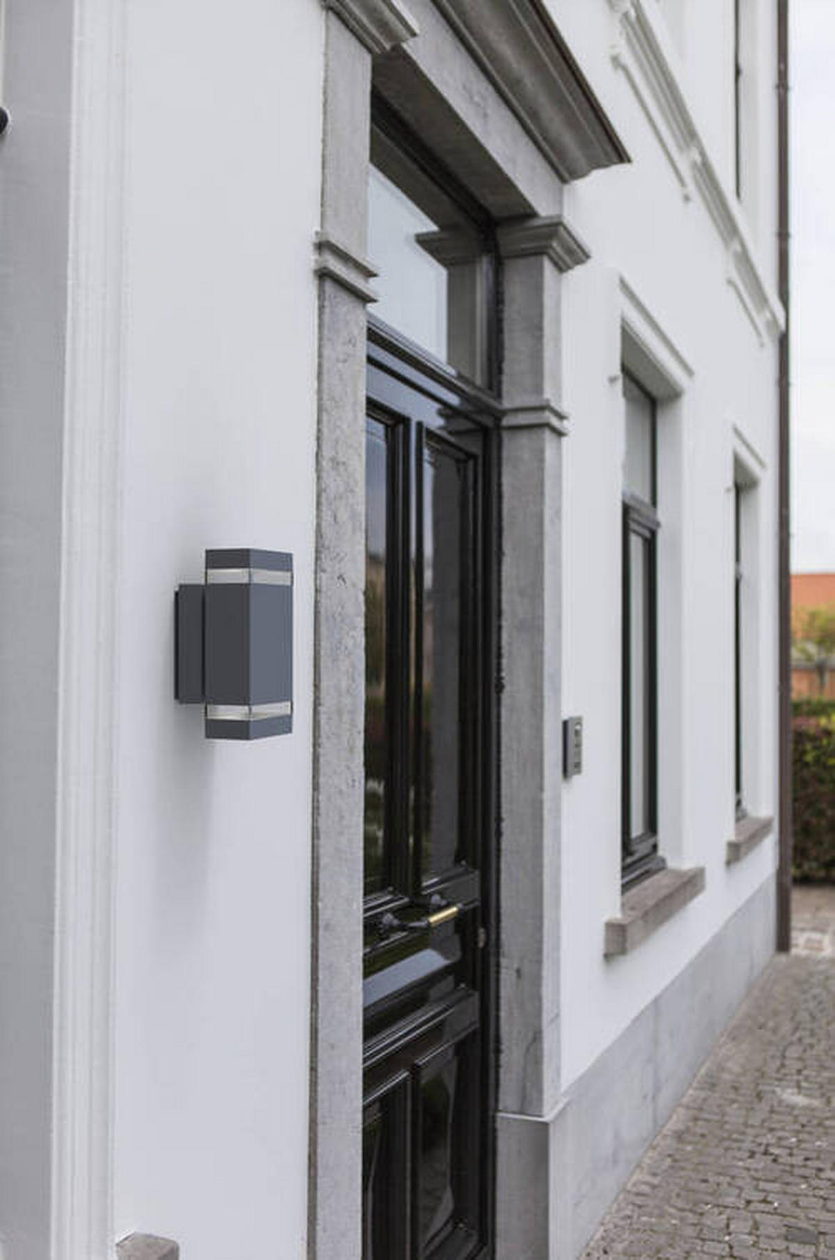 AUßENWANDLEUCHTE   - Klar/Anthrazit, Design, Glas/Metall (23,50/11,00/10,90cm)