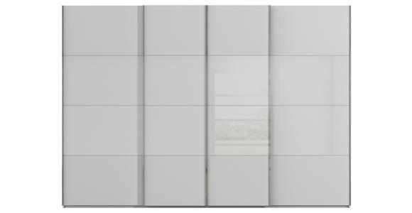 SCHWEBETÜRENSCHRANK  in Seidengrau  - Chromfarben/Seidengrau, KONVENTIONELL, Glas/Holzwerkstoff (316/223/68cm) - Novel