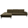 ECKSOFA in Echtleder Grün  195/308 cm  - Schwarz/Grün, Design, Leder/Metall (195/308cm) - Dieter Knoll