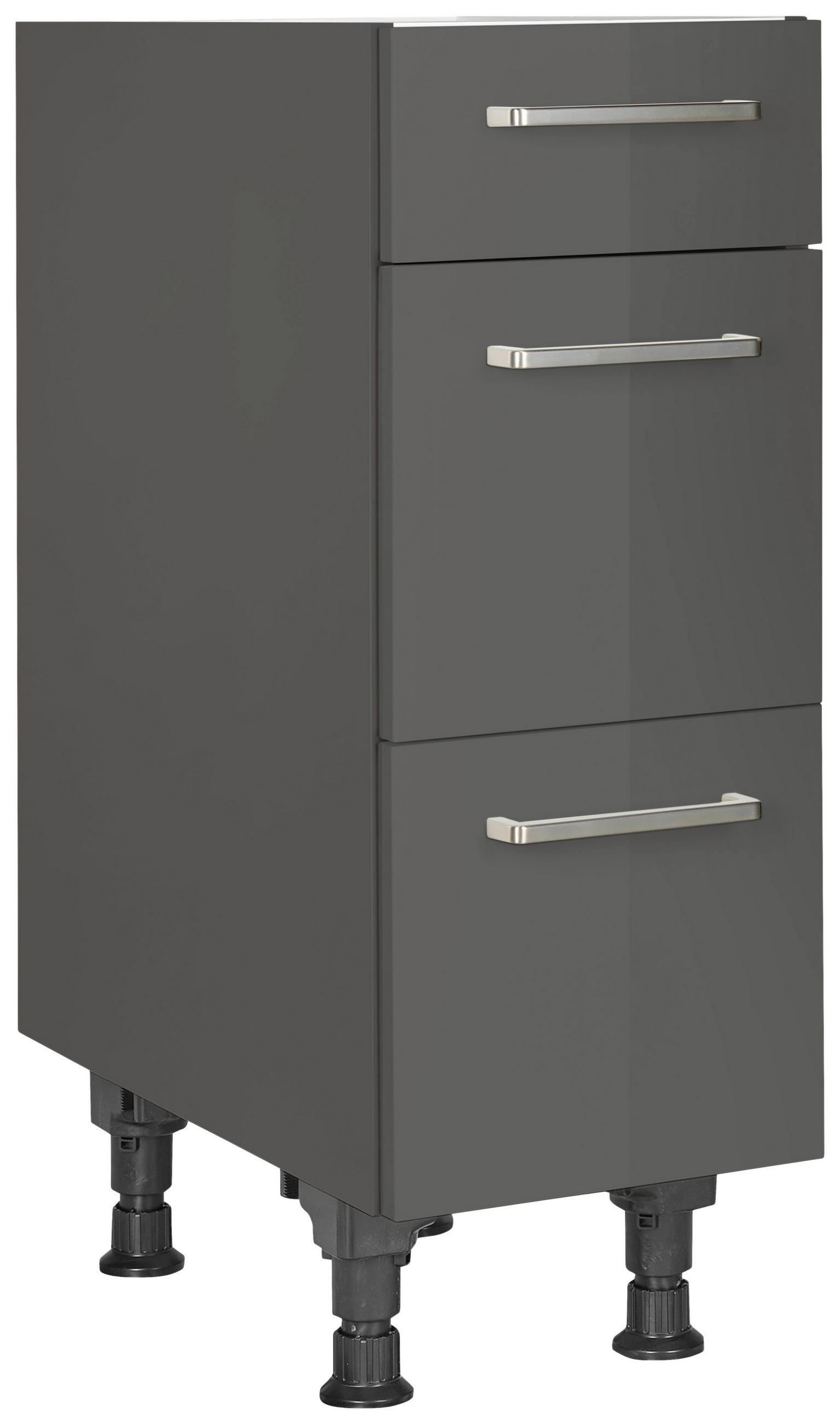 SCHUBKASTENUNTERSCHRANK 30/87/56 cm  in Schieferfarben  - Schieferfarben/Edelstahlfarben, MODERN, Holzwerkstoff/Metall (30/87/56cm) - Nobilia