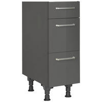 SCHUBKASTENUNTERSCHRANK 30/87/56 cm  in Schieferfarben  - Schieferfarben/Edelstahlfarben, MODERN, Holzwerkstoff/Metall (30/87/56cm) - Nobilia