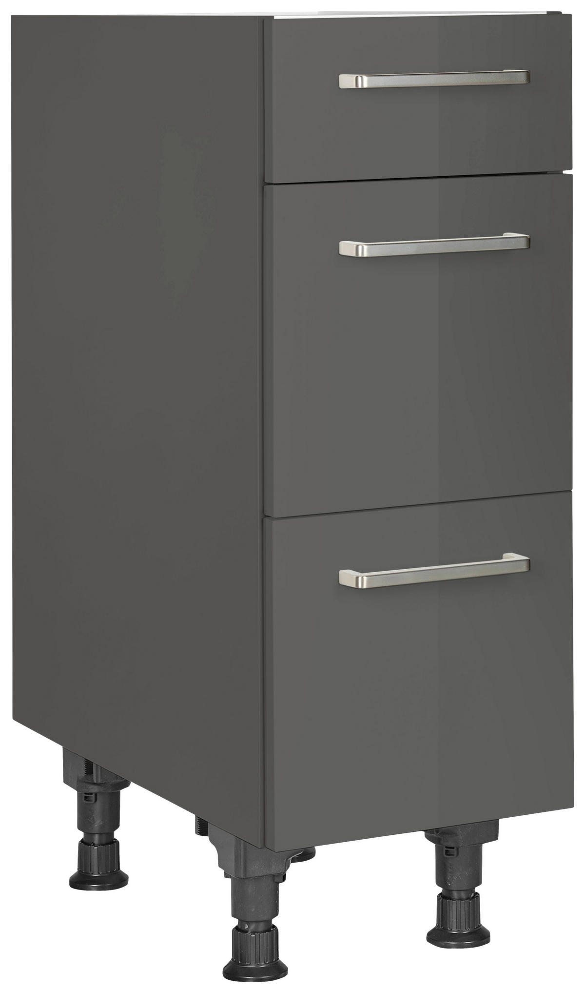 SCHUBKASTENUNTERSCHRANK 30/87/56 cm  in Schieferfarben  - Schieferfarben/Edelstahlfarben, MODERN, Holzwerkstoff/Metall (30/87/56cm) - Nobilia