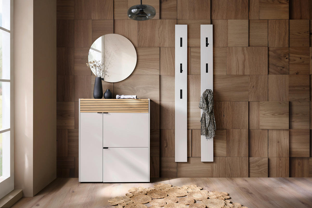 SCHUHSCHRANK Eichefarben, Kaschmir  - Kaschmir/Eichefarben, Design, Holzwerkstoff/Kunststoff (83/99/22cm) - Voleo