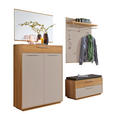 GARDEROBE 5-teilig  in 185/195/40 cm  - Taupe/Eichefarben, Design, Holz/Holzwerkstoff (185/195/40cm) - Novel