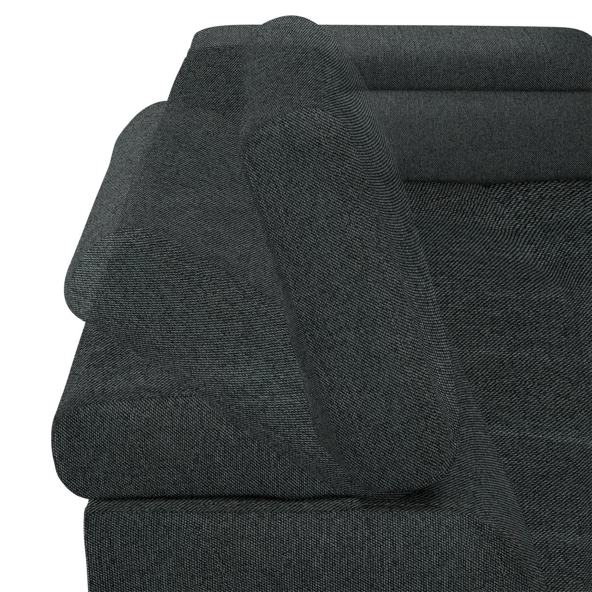 ECKSOFA in Webstoff Graphitfarben  - Schwarz/Graphitfarben, Design, Textil/Metall (270/177cm) - Welnova
