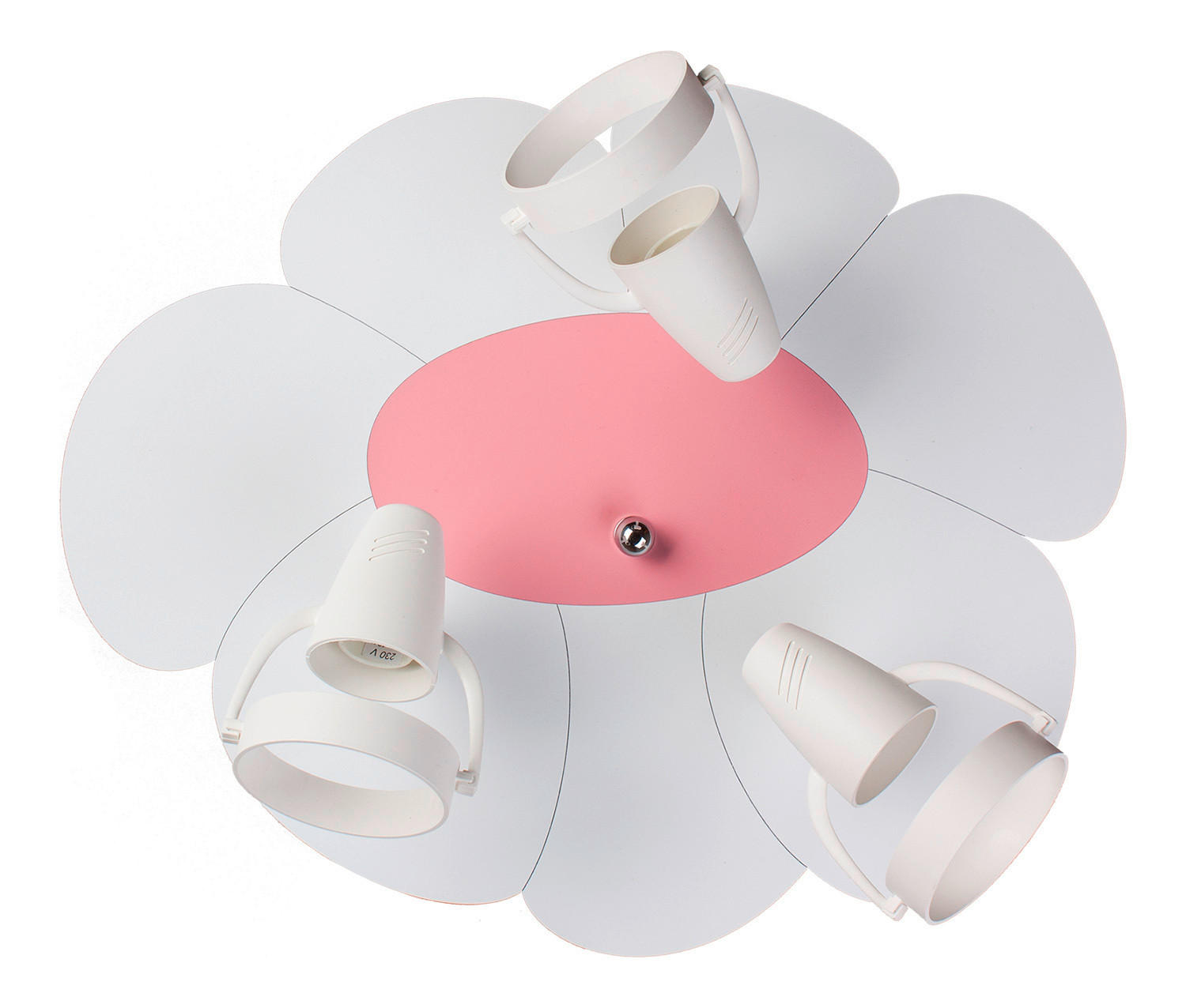 KINDERDECKENLEUCHTE Blume 39/33/16 cm   - Rosa/Weiß, Basics, Holzwerkstoff/Kunststoff (39/33/16cm)
