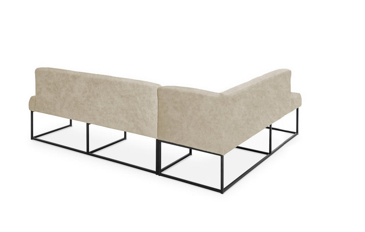 UGAONA KLUPA  boja peska   - crna/boja peska, Moderno, drvo/metal (265/199cm) - Livetastic