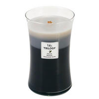 DIŠEČA SVEČA - večbarvno, Basics, steklo/les (10/18/10cm) - WoodWick