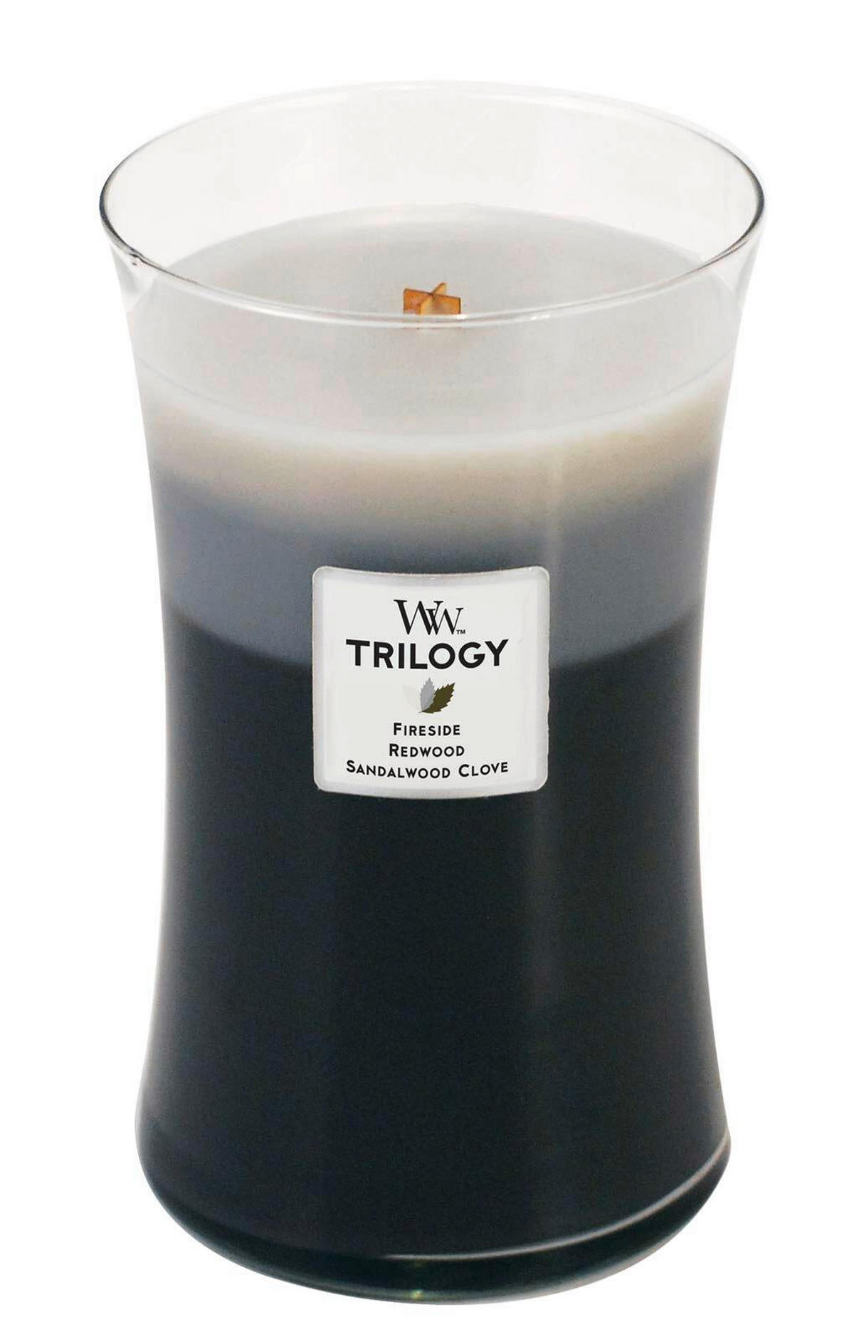 DIŠEČA SVEČA - večbarvno, Basics, steklo/les (10/18/10cm) - WoodWick