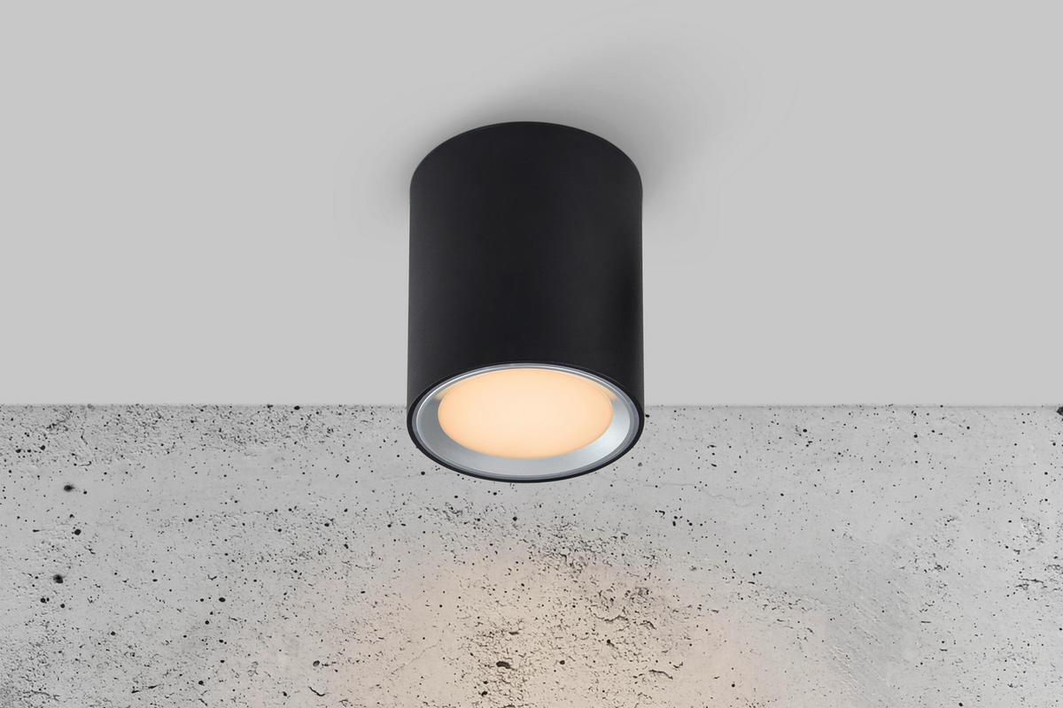 AUFBAULEUCHTE 10/12 cm   - Schwarz, Basics, Metall (10/12cm) - Nordlux