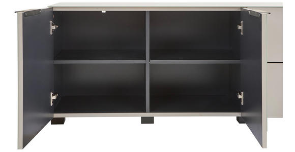 LOWBOARD - Kaschmir/Schwarz, Design, Glas/Holzwerkstoff (225/54.7/42cm) - Novel