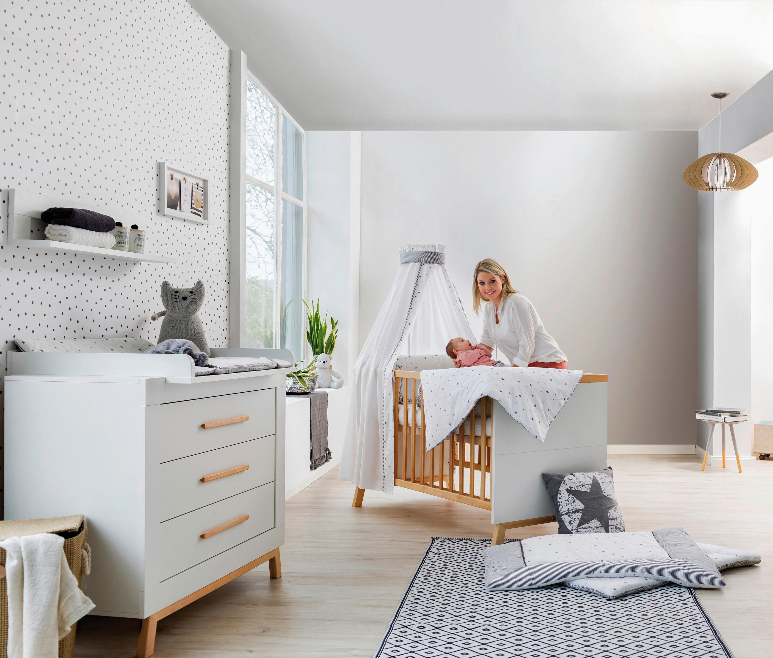 BABYZIMMER Miami white  - Buchefarben/Weiß, Basics, Holz/Holzwerkstoff - Schardt