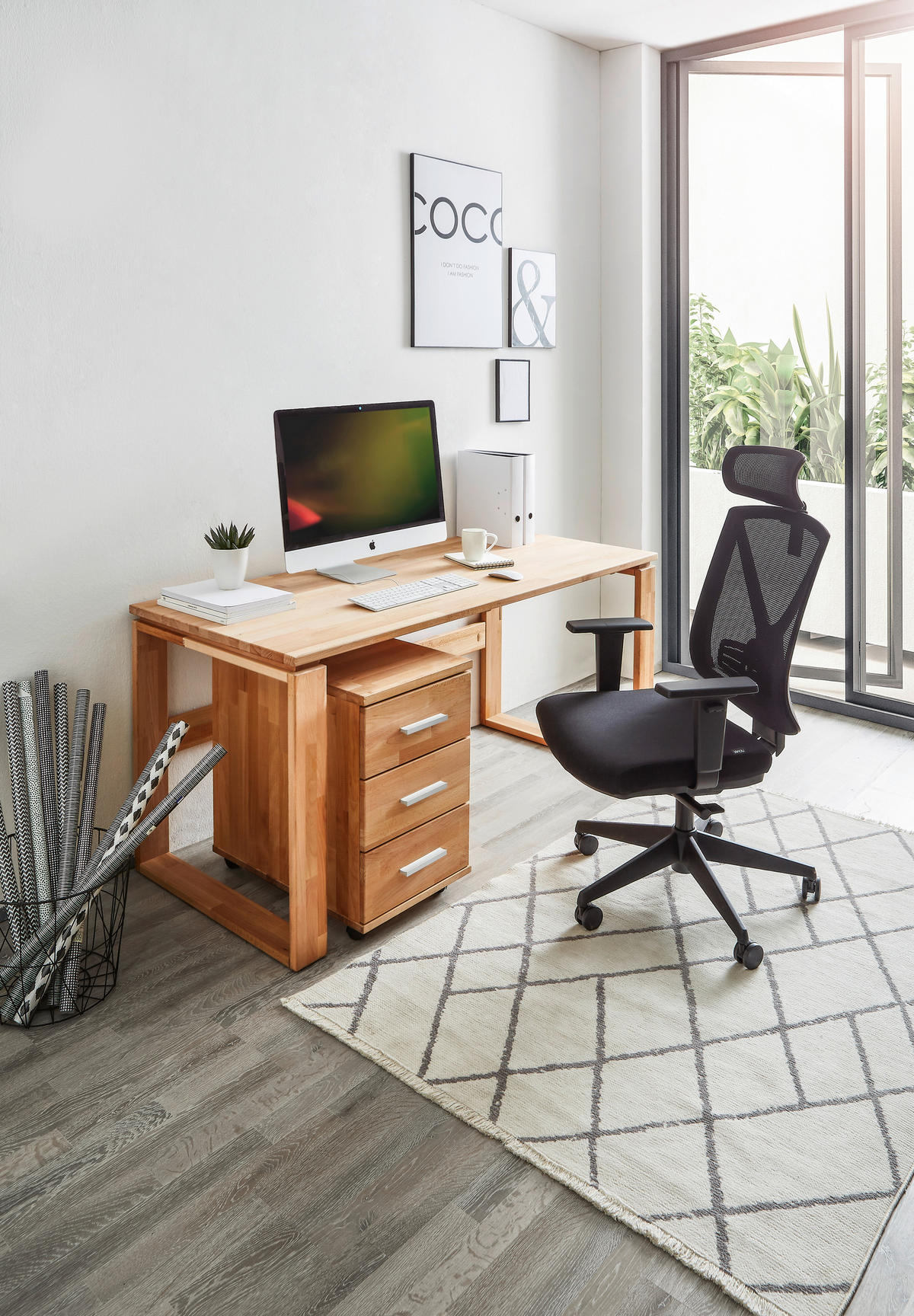 SCHREIBTISCH 160/70/75 cm  in Buchefarben  - Buchefarben, KONVENTIONELL, Holz (160/70/75cm) - Linea Natura