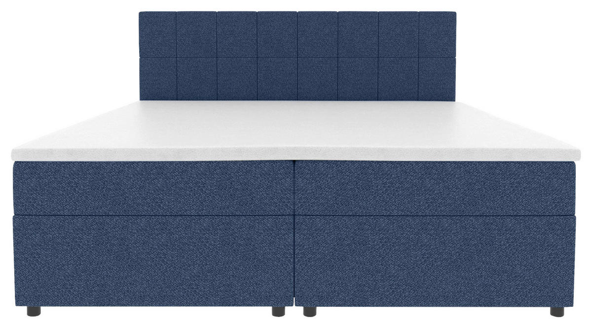 BOXBETT 160/200 cm,  in Blau, Topper, Matratzen, Bettschubladen, H3 = fest  - Blau/Schwarz, KONVENTIONELL, Kunststoff/Textil (160/200cm) - Boxxx