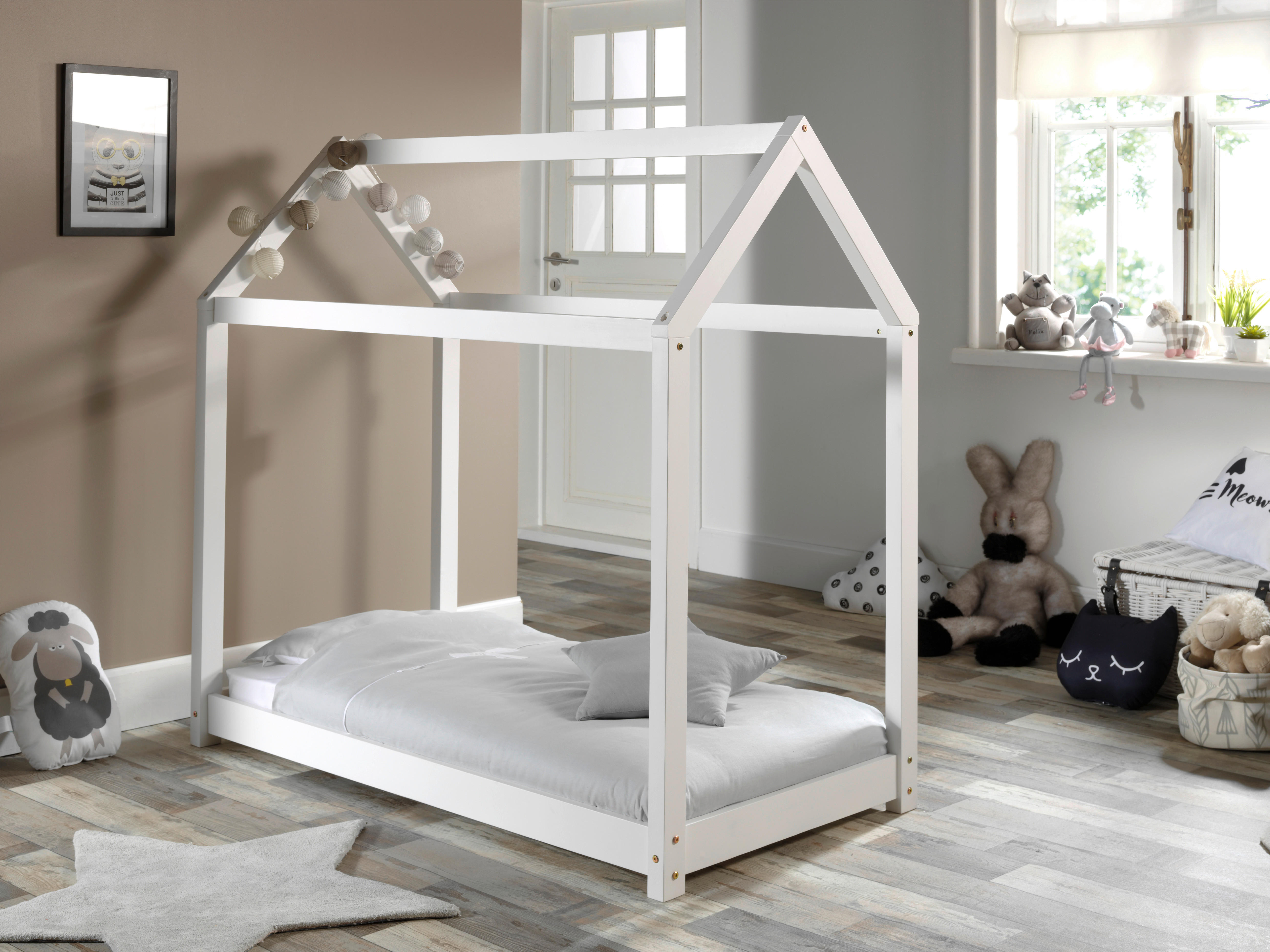 Montessori-Bett 70/140 cm  in Weiß  - Weiß, Natur, Holz/Textil (70/140cm) - MID.YOU