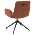ARMLEHNSTUHL  Lederauswahl, Stoffauswahl, Sitzfläche 180° drehbar Cord  - Rostfarben/Schwarz, Design, Textil/Metall (61/88/66cm) - Dieter Knoll