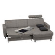 ECKSOFA in Webstoff Grau  - Schwarz/Grau, Design, Kunststoff/Textil (257/165cm) - Xora