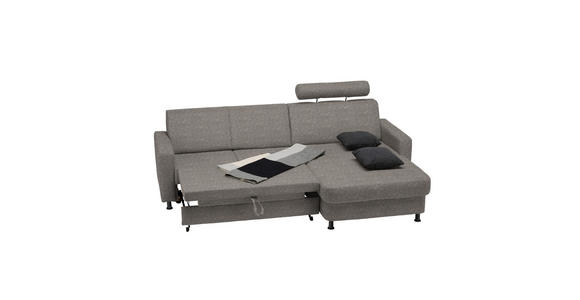 ECKSOFA in Webstoff Grau  - Schwarz/Grau, Design, Kunststoff/Textil (257/165cm) - Xora