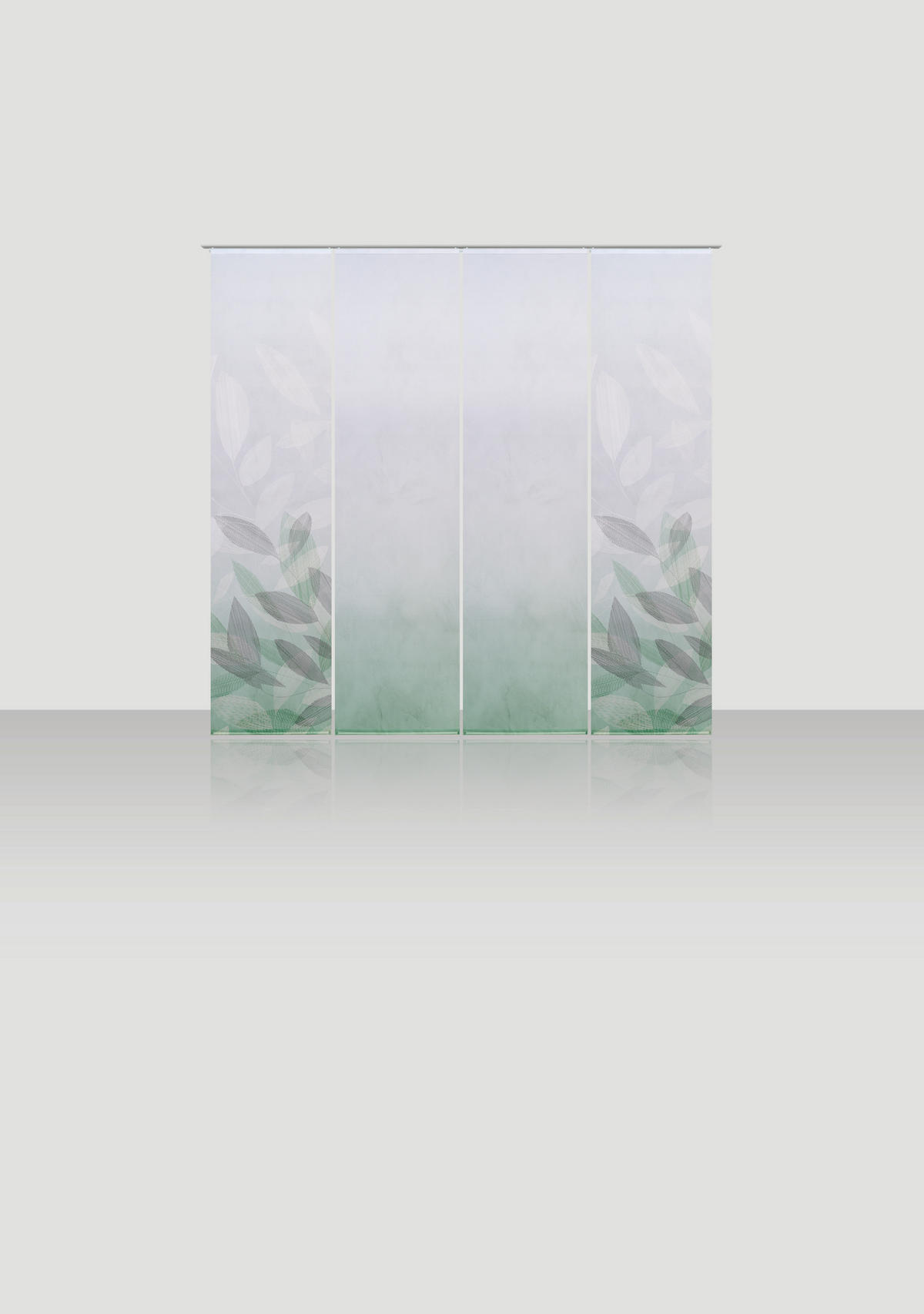 FLÄCHENVORHANG  4 Stück  halbtransparent   60/245 cm  - Grün, Natur, Textil (60/245cm) - Novel
