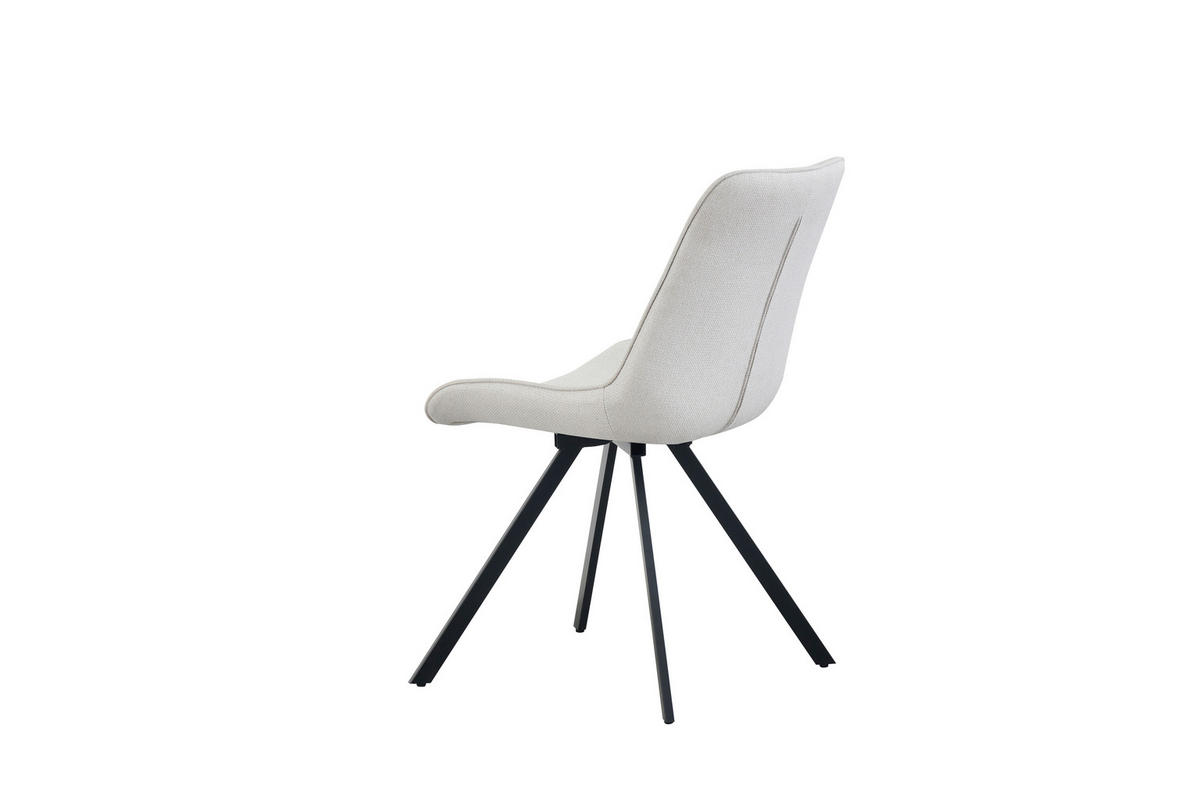 STUHL-SET 2 Stück  in Webstoff  - Creme/Schwarz, MODERN, Textil/Metall (52/85/61cm) - MID.YOU