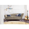 CHESTERFIELD-SOFA in Mikrofaser Schwarz, Taupe  - Taupe/Schwarz, Design, Textil/Metall (223/84/90cm) - Pure Home Lifestyle